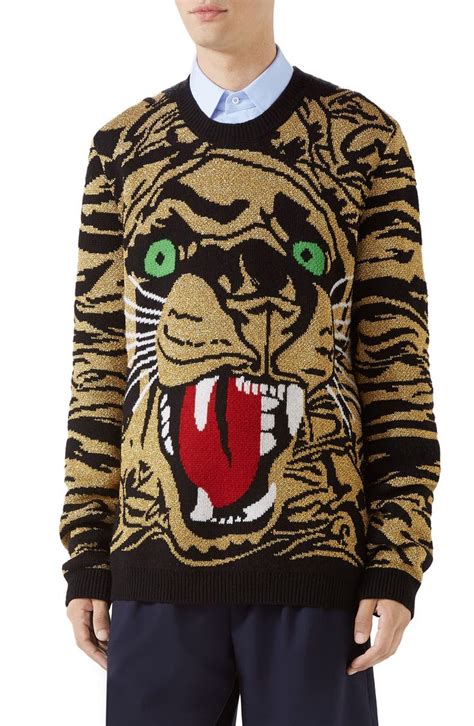 gucci tiger face sweater